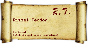 Ritzel Teodor névjegykártya
